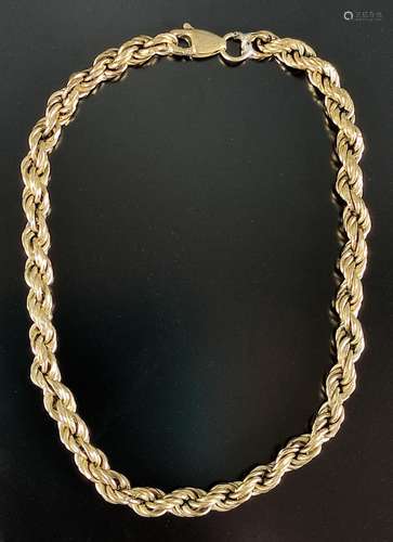 Cord bracelet, 333/8K yellow gold, 2.9g, length 19.5cm, clas...