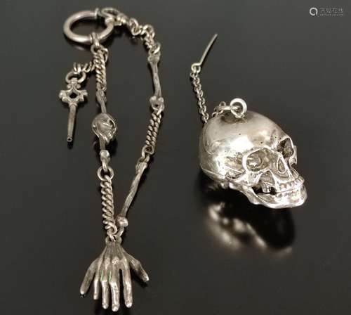 Pocket watch/skull watch, Craig Compton, in the shape of a s...