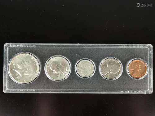 Mixed lot of 5 coins, Half Dollar with John F. Kennedy (1964...