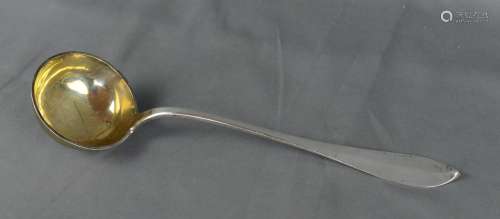 Antique scoop, remains of interior gilding, pointed handle, ...