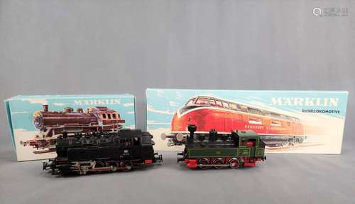 Märklin H0 4 locomotives, KLVM tank locomotive 3087, tank lo...