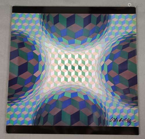 Vasarely, signed silkscreen printing, from 1975 (the origina...