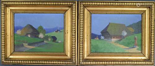 Bertram, W. (20th century), two views of the Black Forest, 