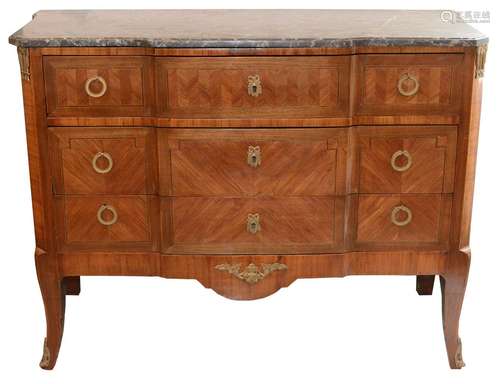 Chest of drawers, classicist style, with three graduated dra...