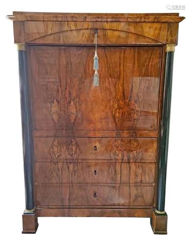 Elegant writing cabinet/secretary, hinged writing top, above...