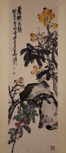 吴昌硕  精品纸本花果  画心