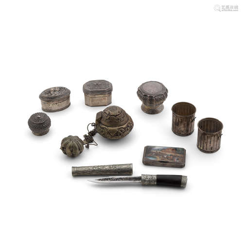 A group of ten miscellaneous silver implements