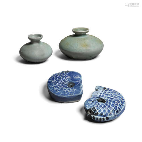 Four Korean glazed vessels