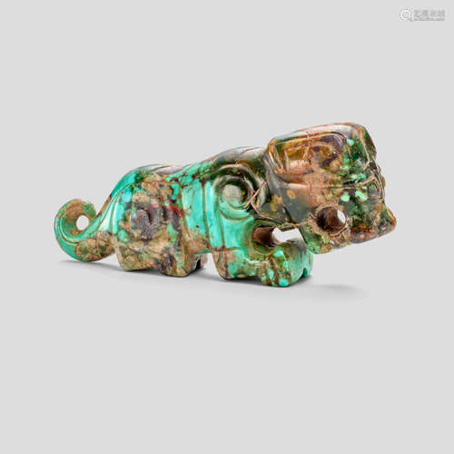 A Turquoise matrix tiger pendant