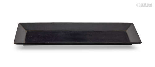A rare shallow low rectangular black lacquer tray