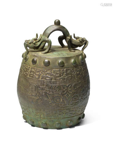 A large archaistic barrel-shaped bronze bell