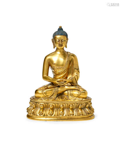 A fine Gilt Bronze figure of Buddha Sakyamuni