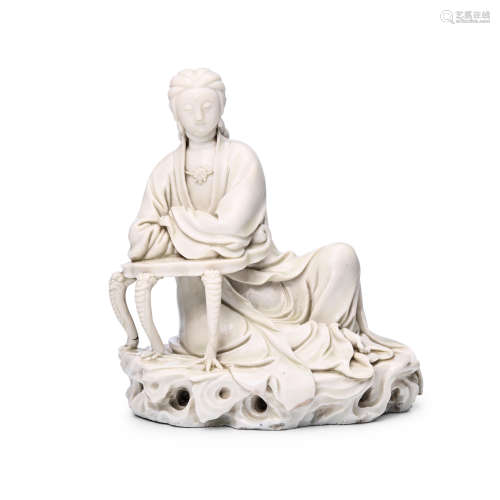 An early BLANC DE CHINE SEATED FIGURE OF GUANYIN
