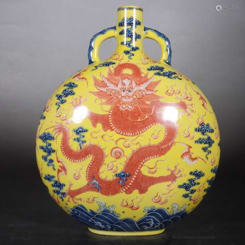 Chinese Qing Dynasty Qianlong Yellow Ground 