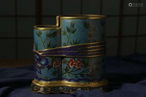 Chinese Qing Dynasty Qianlong Cloisonne Brush Pot