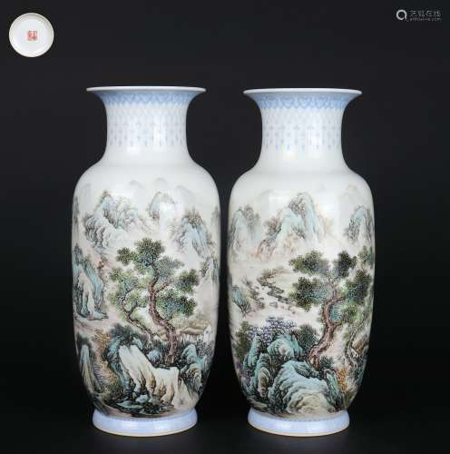 Chinese Pair Of Famille Rose Porcelain 