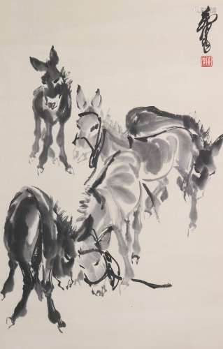 Chinese Painting Of Donkey - Huang Zhou