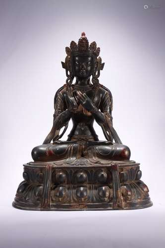 Chinese Bronze Golded Gilded Buddha Statue