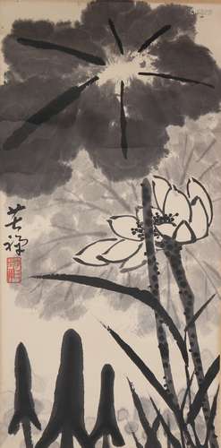 Chinese Painting Of Lotus - Li Kuchan