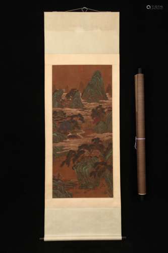 Chinese Painting Of Landscape On Silk - Chou Ying