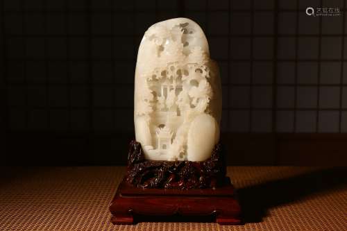 Chinese White Jade Carving 