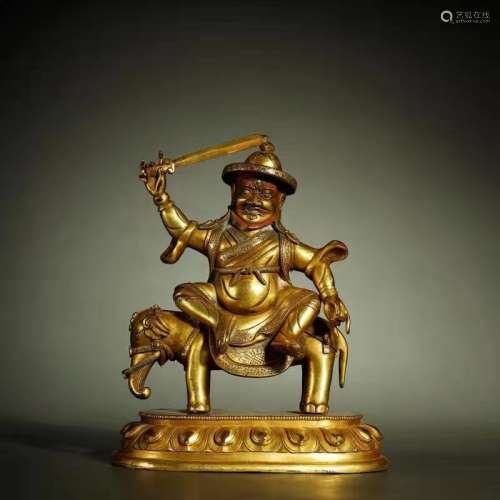 Chinese Bronze Gold Gilded Buddha Statue