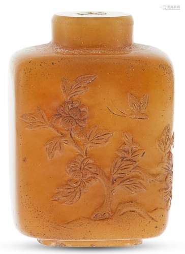 A Chinese Carved Shoushan Stone Snuff Bottle