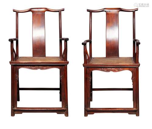 A Pair of Chinese Hardwood 'Official's Hat' A...