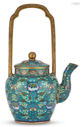 A Chinese Cloisonné Enamel Tea Pot