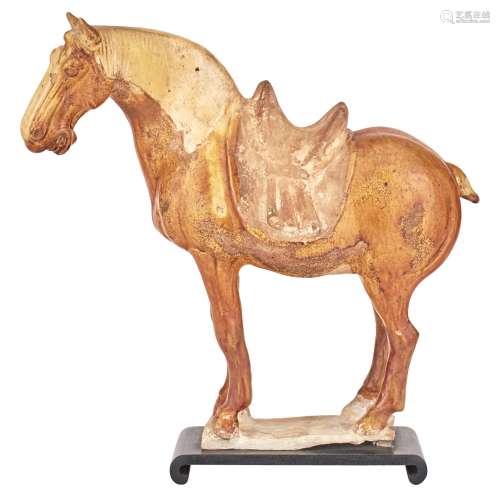 A Chinese Ochre Glazed Pottery Horse
