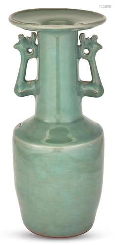 A Chinese Longquan Celadon Mallet Vase