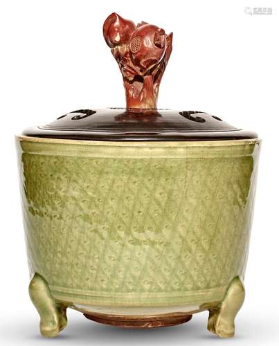 A Chinese Celadon Glazed Earthenware Censer