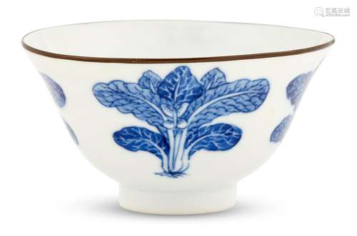 A Chinese Blue and White Porcelain 'Bok Choy' Cup