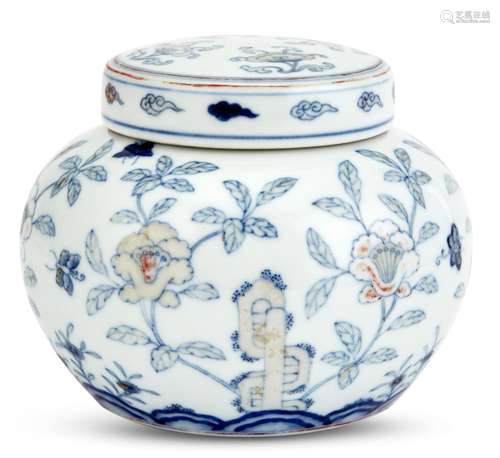 A Chinese Doucai Porcelain Globular Jar and Cover