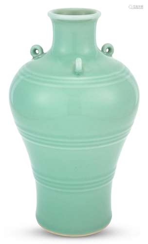 A Fine Chinese Imperial Celadon Glazed Porcelain Vase