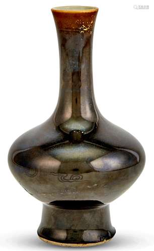 A Chinese Black Glazed Porcelain Vase