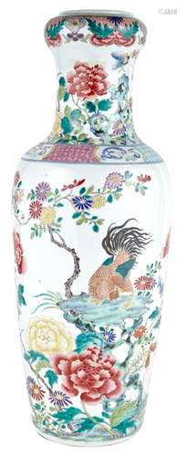 A Large Chinese Famille Rose Porcelain Vase 18th/19th Centur...