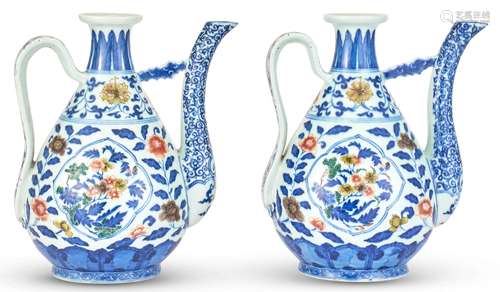 A Pair of Chinese Porcelain Ewers