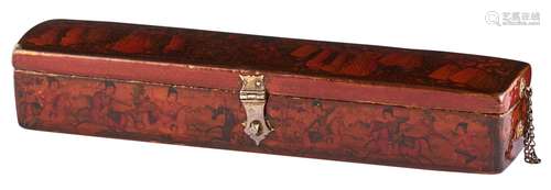 A Fine Persian Painted and Lacquered Pen Box