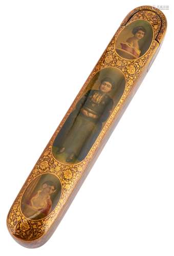 A Persian Lacquered Pen Box