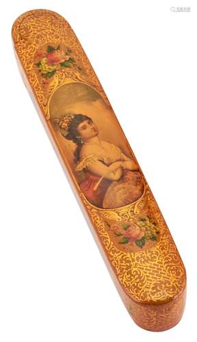 A Persian Lacquered Pen Box