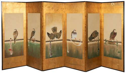 A Japanese Six-Panel Byobu Screen