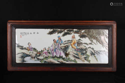 Famille character story porcelain plate