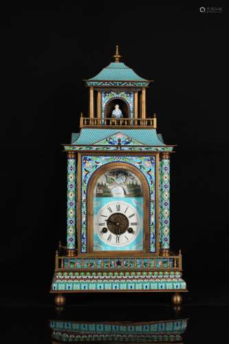 Cloisonne Western Clock