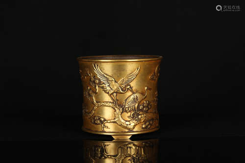 Gilt bronze- songheYannian pen holder