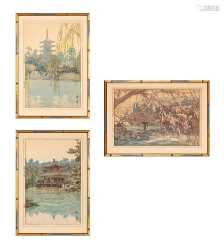 Three Japanese Shin Hanga Prints by Hiroshi Yoshida