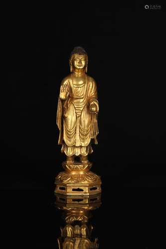 Gilt bronze statue Sakyamuni