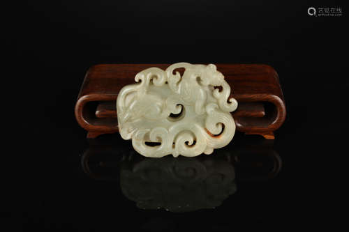 Hetian jade belt buckle