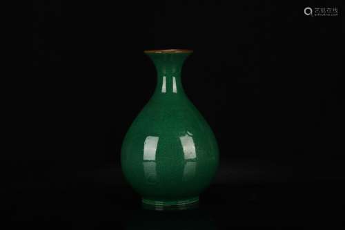 Monochrome green glazed jade pot spring bottle