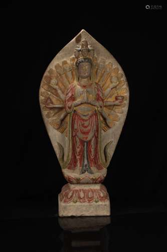 Stone Carving and Painted Thousand-Hand Guanyin